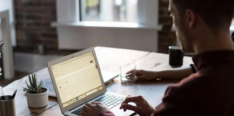 Man using computer